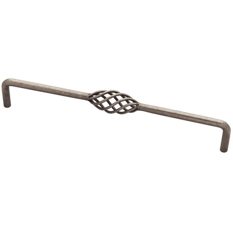 11-5/16" Forged Iron Collection Bird Cage Wire Pull Antique Pewter, 11-5/16"