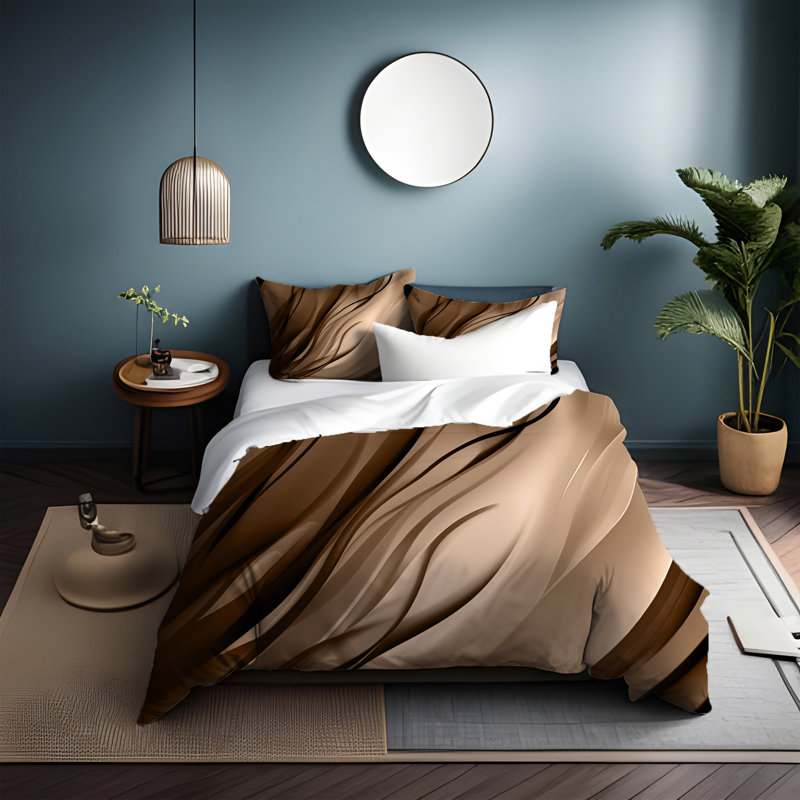 Polyester Abstract Duvet Cover, King Duvet Cover + 2 King Shams