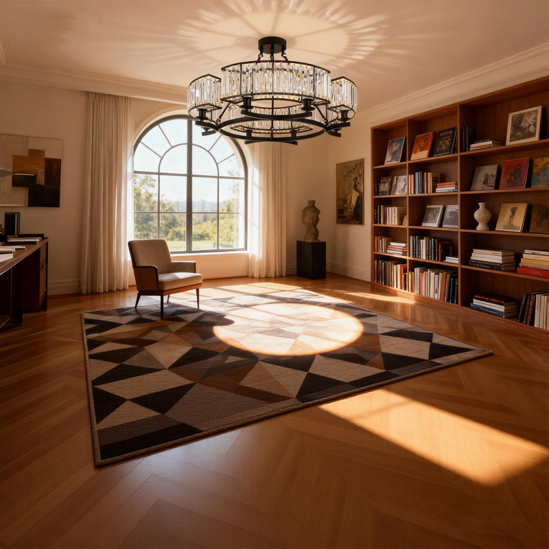 Lustre rond moderne en cristal avec lustres rétro à 8 lumières à intensité variable rétro