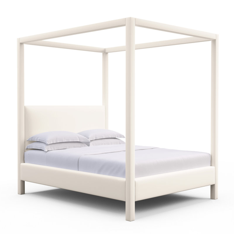 Lafayette Leather Bed, Plush Velvet Alabaster, King