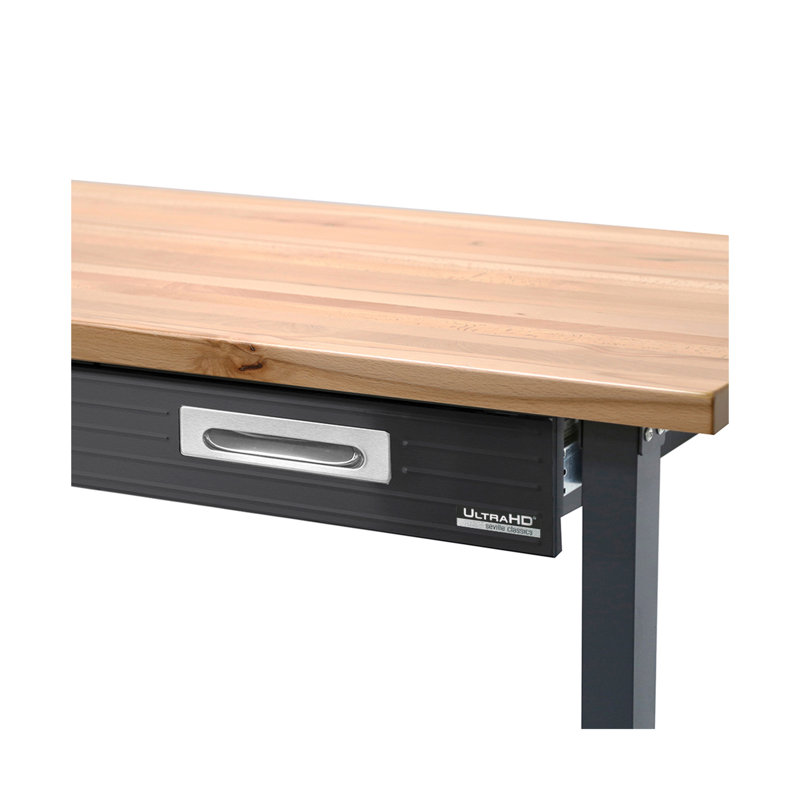 UltraGraphite Solid Wood Top Workbench on Wheels with Steel Drawer