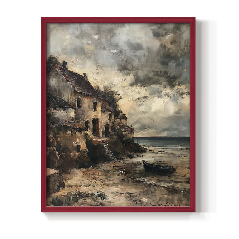 LANDSCAPES Series CECII, reproduction encadrée - bois massif, H 30 po x l 24 po, Rouge
