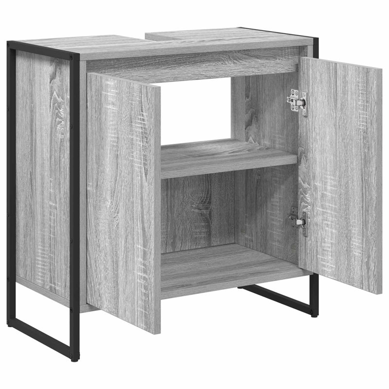Freestanding Under Sink Cabinet, Grey Sonoma
