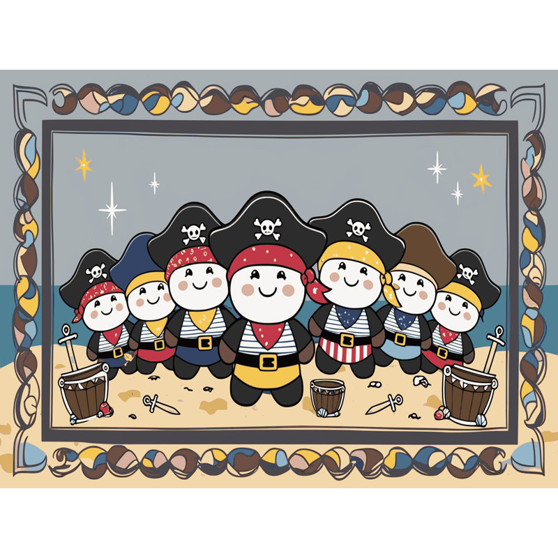 Tapis pour enfants Sunside Sails Pirates, Rectangle de 5 pi x 8 pi