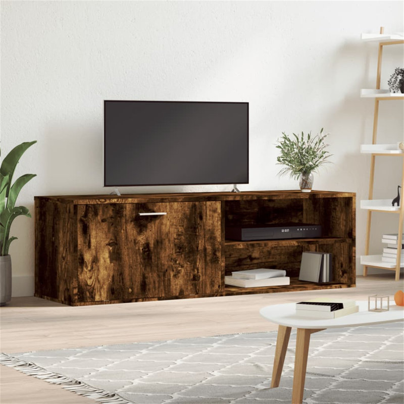 Astrid Unfinished TV Stand for TVs up to 55", Smoked Oak