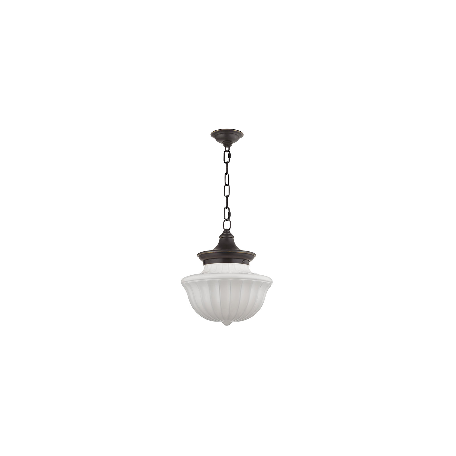 Maisie Single Light Glass Pendant, Old Bronze, 65.25" H x 9" W