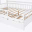 Lit double en bois avec lit gigogne simple et tablettes, parfait pour jouer et dormir en blanc