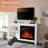 RWFLAME 48" 5100 BTU Electric Fireplace TV Stand, Fits TVs up to 60", Quiet, 4 Flame & 12 LED Bed Colors, Timer & Remote