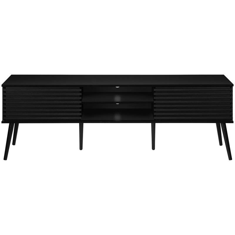 Meuble télé 72 po en stratifié noir