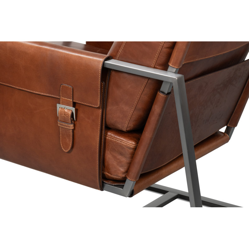 Edmonds Leather Armchair, Brown Leather