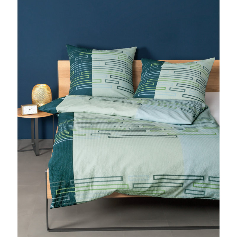 Tango Cotton Striped Duvet Cover Set with Pillowcases Included, Sand/Brown, 155 x 220cm Duvet Cover + 2 Pillowcase
