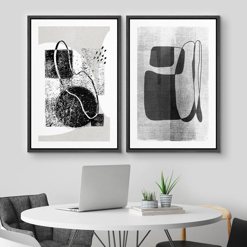 Mid Mid Century Shape, Noir, H 24 po x l 32 po x P 1,5 po
