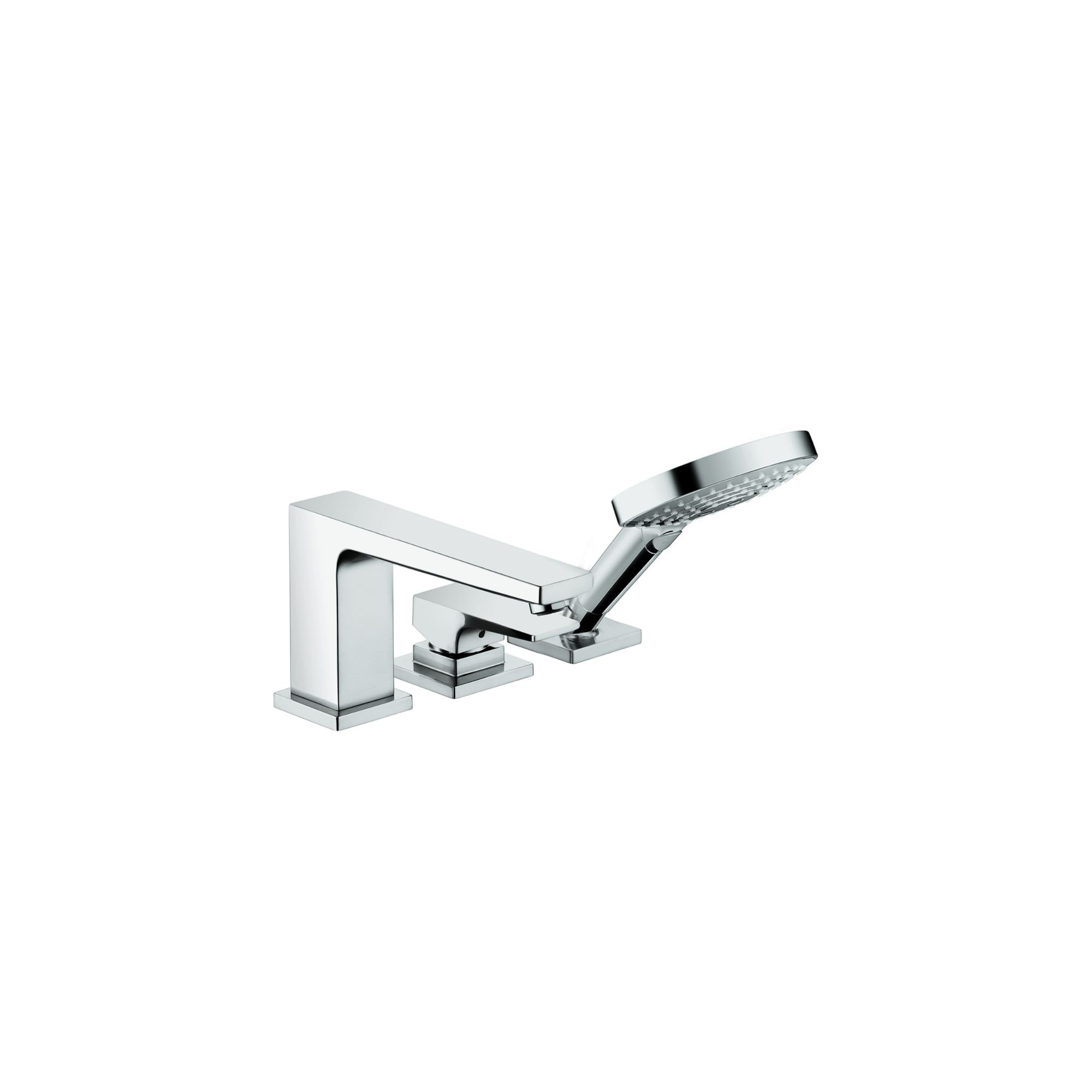Metropol Single Handle Deck Mounted Roman Tub Faucet Trim with Diverter and Handshower, Chrome