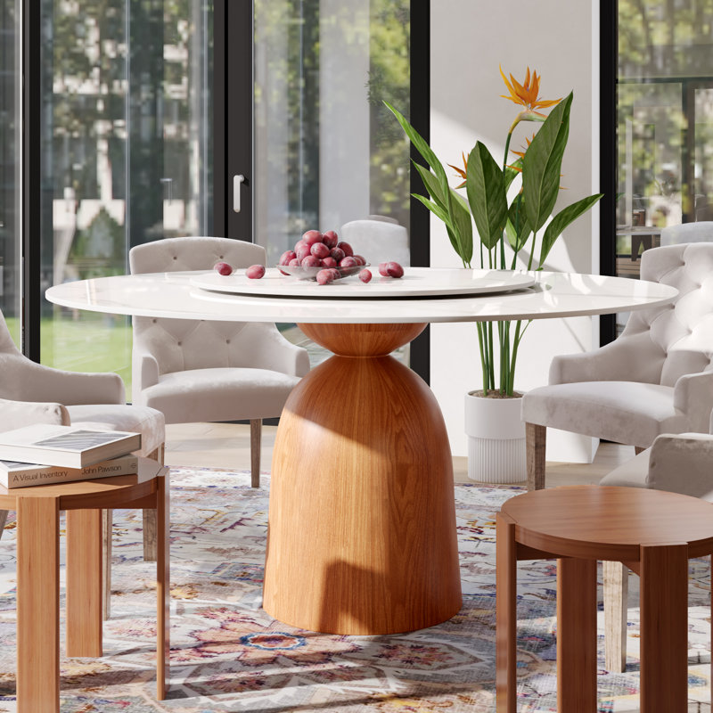 Table de salle à manger Ikerne, Blanc, H 29,50 po x L 53 po x l 53 po