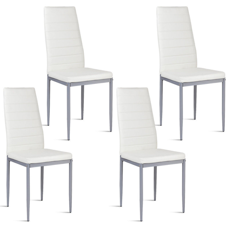 Chaise parsons en simili cuir Kymani, blanc