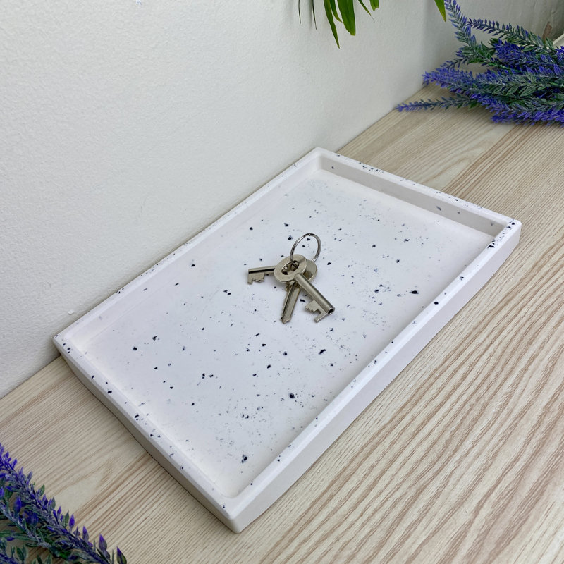 Rectangle Decorative Tray, White