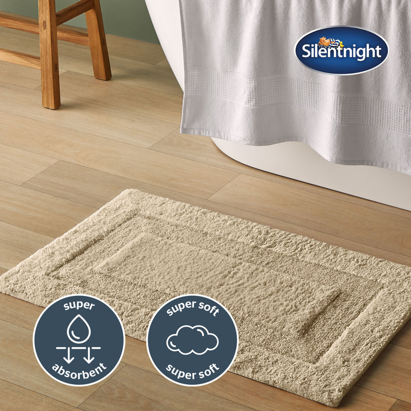 Silentnight Supersoft Rectangle Bath Mat 100% Cotton BCI, Cream