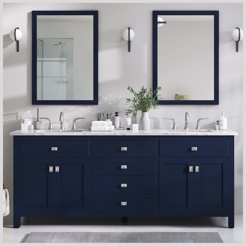 60'' Double Bathroom Vanity with Engineered Top