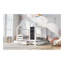 Lit double avec tableau noir et tiroirs, deux options d'assemblage, blanc