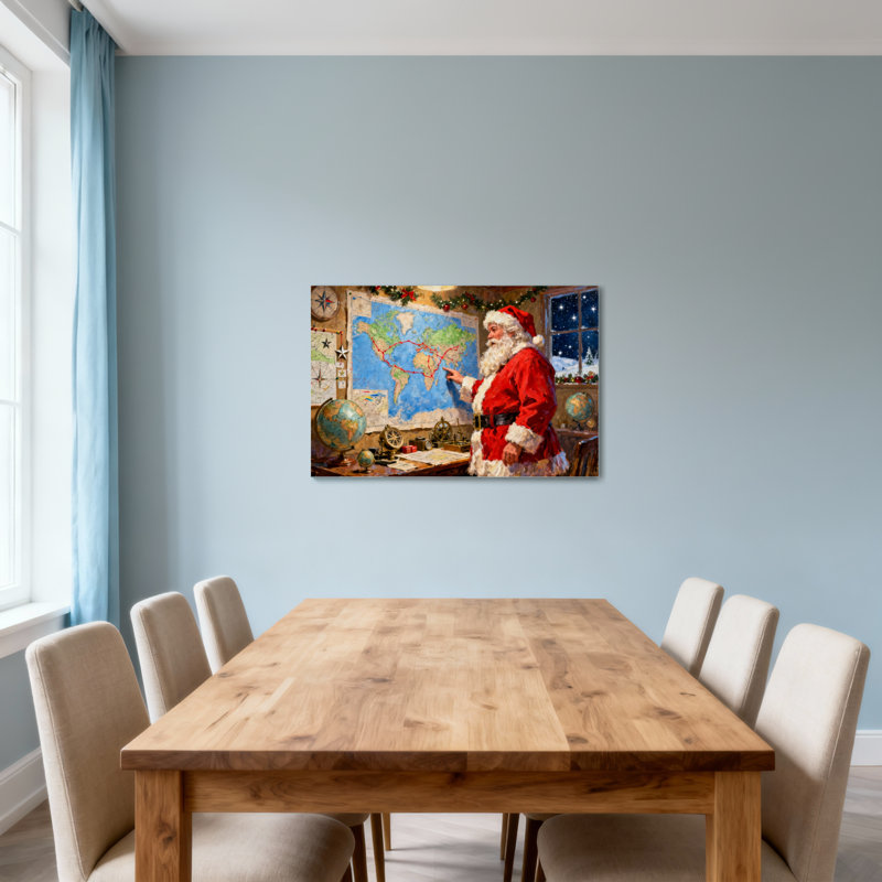 Christmas Santa Claus Map Christmas Night Globe