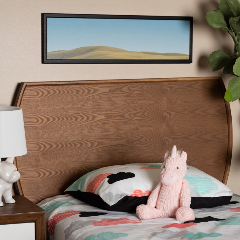 Tête de lit simple en bois au fini chêne rustique Raya, H 49,82 po x l 42,43 po x P 0,58 po, Lit simple