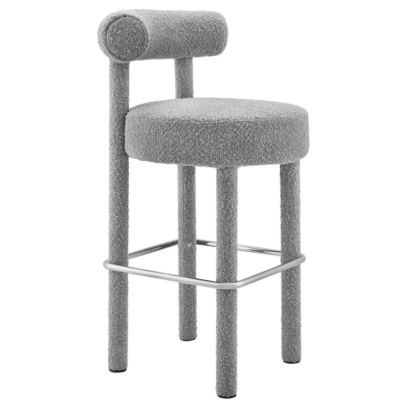 Modway Toulouse Counter/Bar Stool, Light Gray, Bar Stool (30” Seat Height)