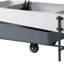 Élégante table basse grise et blanche avec plateau relevable fonctionnel et compartiment organisé