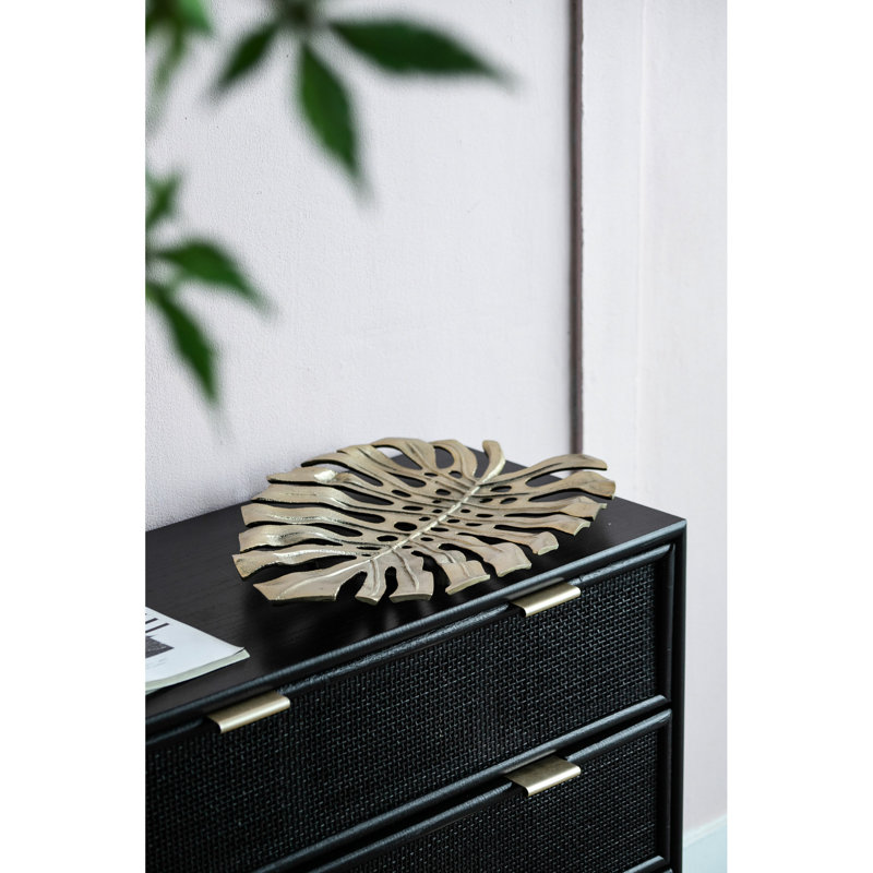 Décoration murale moderne feuille d'or en aluminium moderne - art chic 24,8 x 17,3 x 2 po