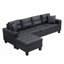 L Shape Sectional Sofa Set With 1 Ottoman, Modern 4 Seat Sofa With Cup Holder And Left Or Right Hand Chaise, Modern Sofa