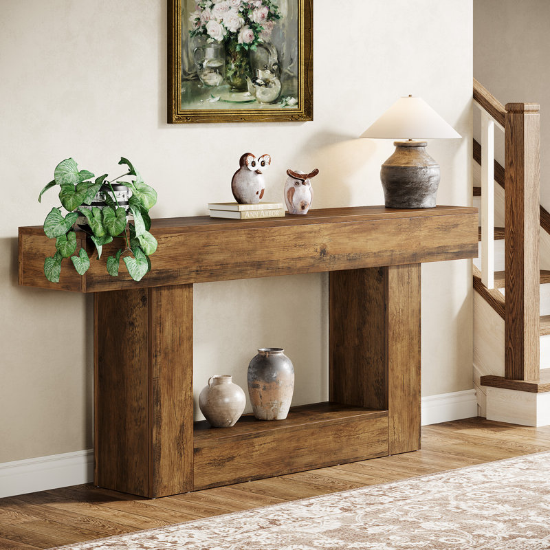 160cm Console Table, Vintage Brown, Vintage Brown