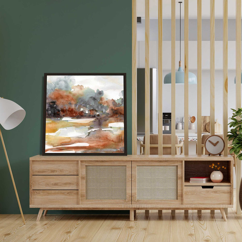 Sandstone and Sediment I par Carol Robinson - Peinture, L 39,5 po x H 39,5 po, Encadrement brun