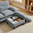 86.22" Chenille Sectional Sofa With Ottoman-30534545