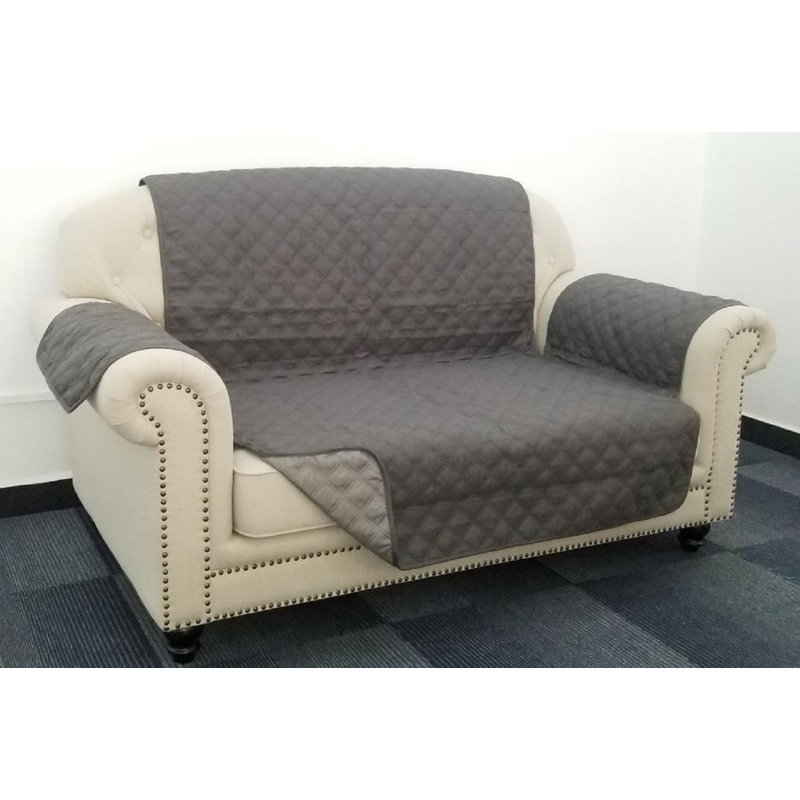 Housse pour causeuse à coussins carrés, gris