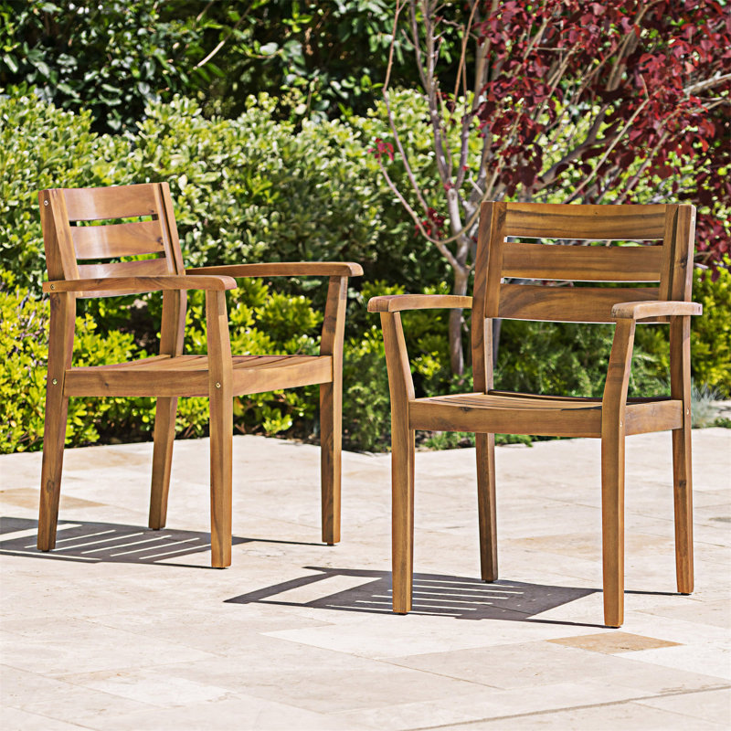 Ensemble de 2 chaises de salle à manger en bois, Teck