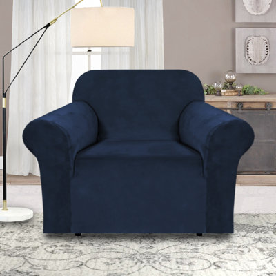 Housse luxueuse pour fauteuil en velours extensible moelleux pour fauteuil