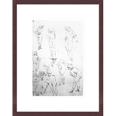Figural Studies for the Adoration of the Magi by Leonardo da Vinci -Framed Giclee Print
