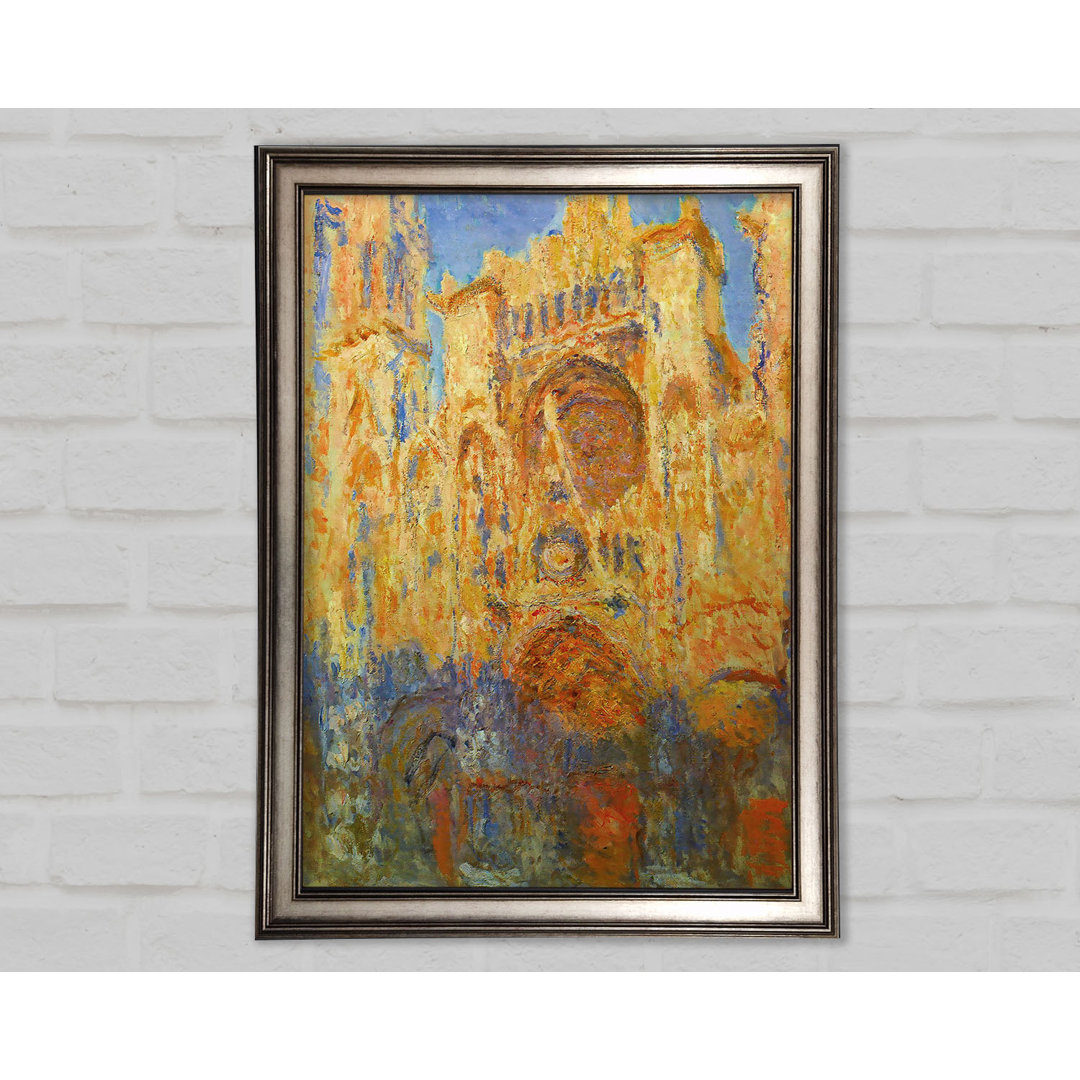 Claude Monet Rouen Kathedrale Fassade bei Sonnenuntergang Gerahmter Druck