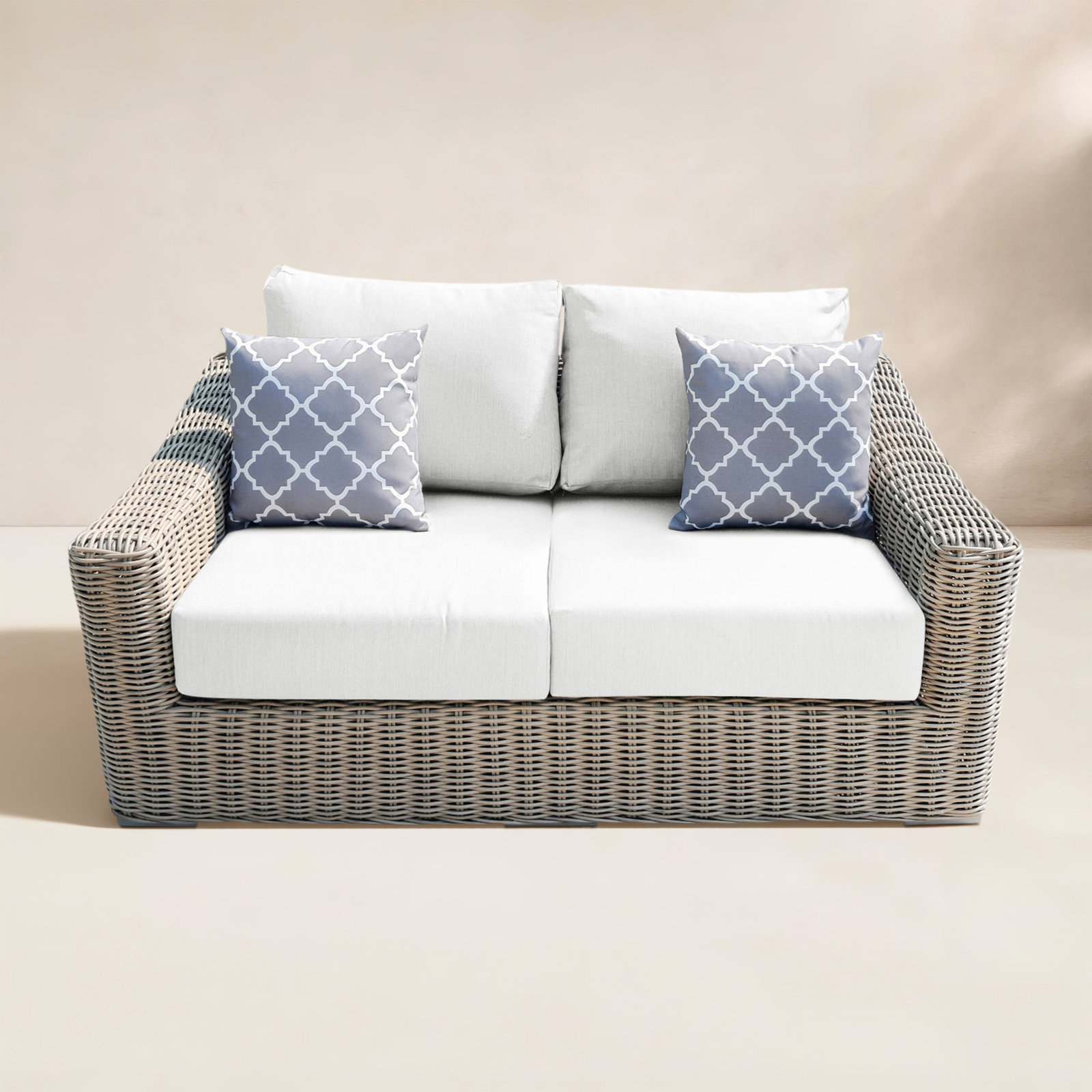 Sommerville 67" Patio Loveseat, White