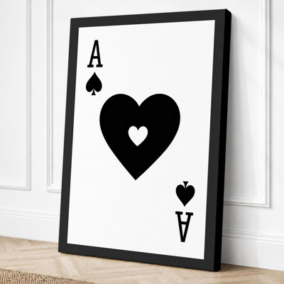 Ace of Hearts Geometric 1 Piece Wrapped Canvas Wall Art