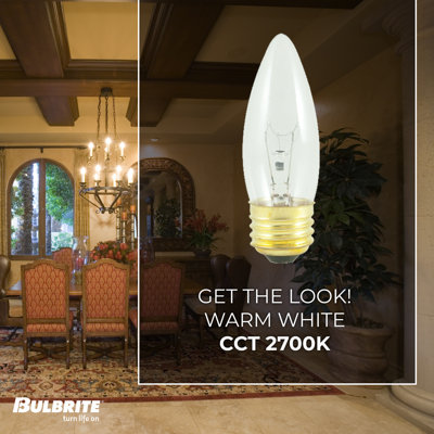 40 watts, ampoule incandescente à intensité variable B10, (2700K) E26 / culot moyen (standard)