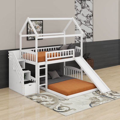 Twin Over Full Bunk Bed With Slide