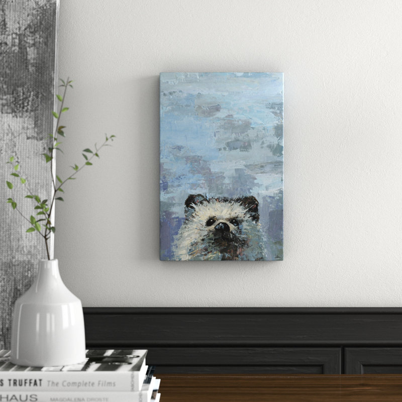 What Up Raccoon by Julia Posokhova - Wrapped Canvas Painting, 38cm H x 25cm W x 3.81cm D
