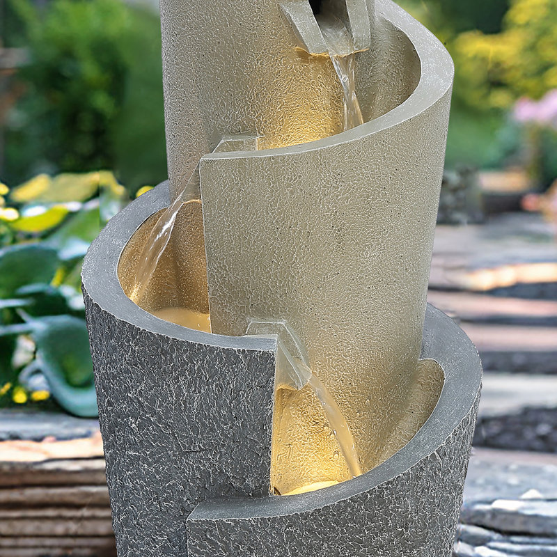 Weather Resistant Floor Fountain with Light