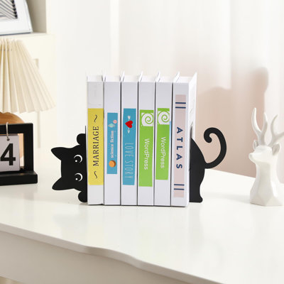 Ensemble de 2 serre-livres mignons pour chat Peeping Cat