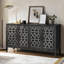 Buffet rétro en bois avec porte squelette