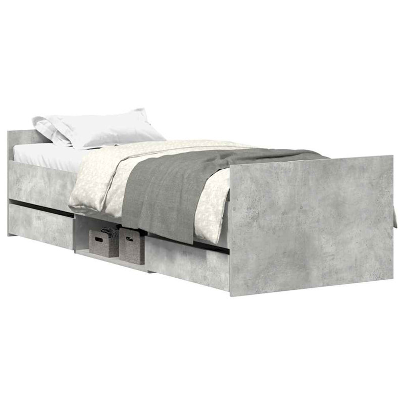 Addylen Storage Bed, Small Single (2'6), Concrete Grey