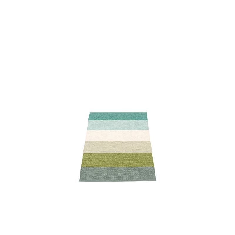 Molly Striped Area Rug in Forest Green/Gray/White/Beige, Rectangle 2'3" x 3'3"
