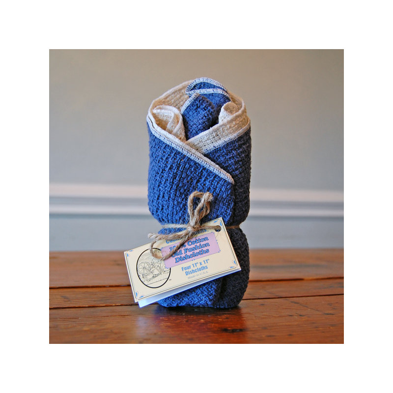 Cotton Dish Towel Kitchen Towel, Blue/Natural