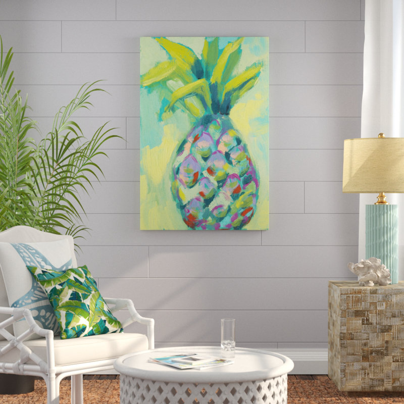 «Vibrant Pineapple I», peinture sur toile, H 48 po x l 32 po
