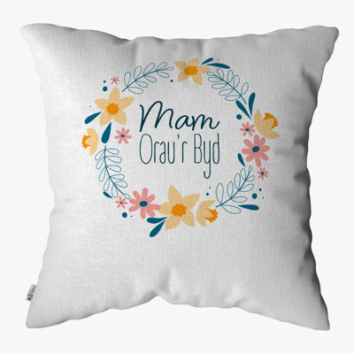 Floral White Square Cushion Cover